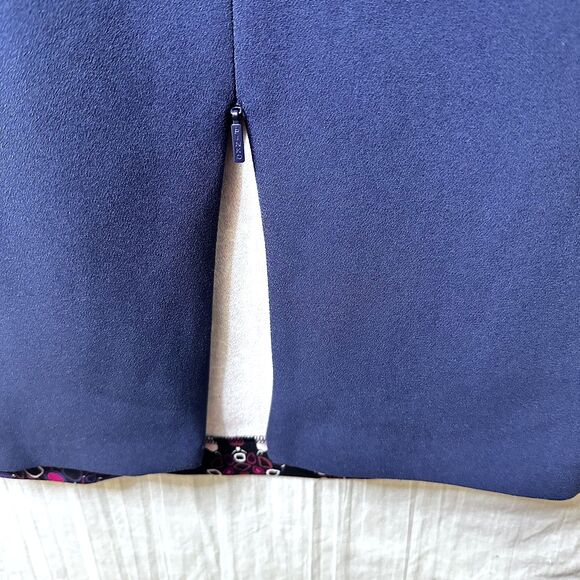 PINKO Women's Navy Blue w/Multicolor Paisley Print Midi Pencil Skirt Sz 8 Italy - Picture 7 of 16